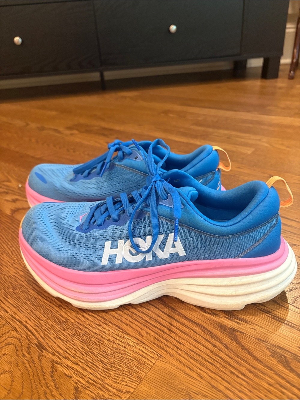 Hoka Blue, Pink & Orange Road Running Shoes - Picture 3 of 3